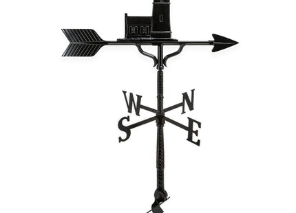 Montague Metal Cottage Lighthouse Roof Weathervane - Black