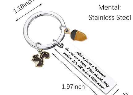 Scwasen Animal Squirrel Keychain for Women Squirrel Jewelry Advice from a Squirrel Gifts for Squirrel Lovers Gift Nature Lovers