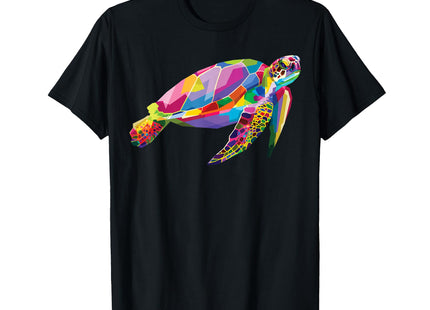 Rainbow Sea Turtle Vibrant Underwater Life Colorful Turtle T-Shirt