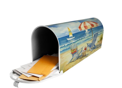 Summer Mailbox Covers Magnetic Standard Size 18" X 21" Beach Life Mail Box Cover Summer Nautical Magnetic Post Wraps Letter Box Cover for Home Garden Yard Decor