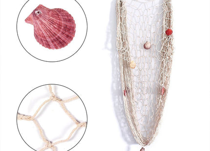 Rosoz Nature Fish Net Wall Decoration with Shells, Ocean Themed Wall Hangings Fishing Net Party Decor for Pirate Party,Wedding,Photographing Decoration