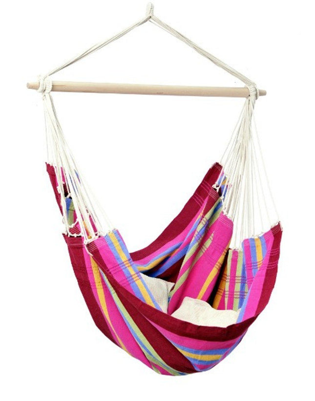 BYER of MAINE Brazil Chair (Sorbet), Hammock Chair, Hanging Chair, Authentic Made in Brazil, Cotton/Polyester Mix, Use Indoors or Outdoors, Holds up to 240lbs