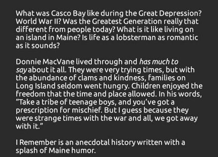 Memories That Linger: An Anecdotal History of Long Island, Maine