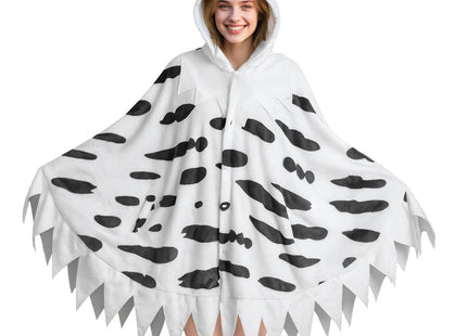 pewjury Owl Costume for Women - Snowy Owl Hooded Cape Unisex Halloween Cosplay Outfit for Teens & Adults