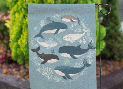 Moslion Fish Garden Flag Vertical Double Sided Nature Nautical Ocean Sea Seaweed Coral Whale Shark Dolphin House Flags Home Burlap Banners 12.5x18 Inch for Outdoor Decor Lawn