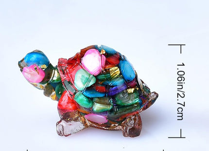 WUYOUSHI 10PCS Resin Crystal Turtle Figurine Set, Sea Turtle Animal Statue