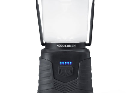 Amazon Basics Camping Essentials Lantern, 360-Degree 1000 Lumen LED, Adjustable Dimmable with 4 Lighting Modes, Water Resistant IPX4, Black (Batteries Not Included)