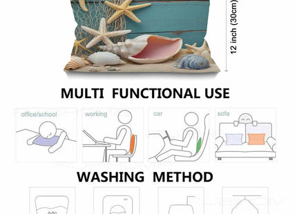 Smooffly Sea Beach Starfish on Fishing Lumbar Pillow Cover 12x20 Inch Oblong Decorative Throw Pillow Cover Cushion Case for Sofa Couch Home Farmhouse Decor
