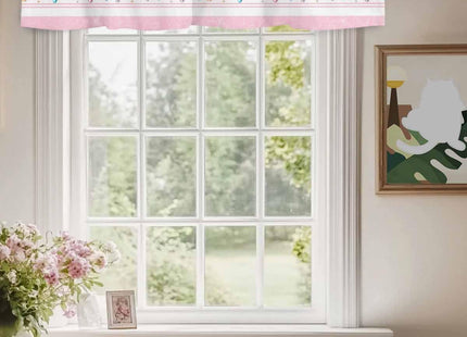 Vandarllin Coastal Beach Kitchen Curtains Valances for Windows Nautical Ocean Seashell Coral Starfish Rod Pocket Window Treatment for Kitchen/Living Room/Bedroom/Bathroom, 42" X 12", Pink Aqua Summer