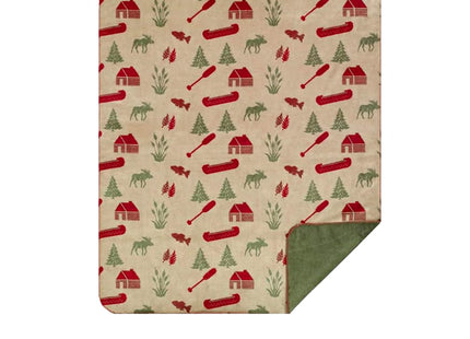 Denali Ultimate Comfort Rustic Throw Blanket - Lightweight Microplush with Moose Camp Design (60x70)