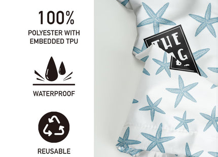 Ocean Starfish Beach Plastic Bag Holder, for Home Kitchen Travelling Camping Beach Decor,Grocery Bag Holder use 1 Pack, Marine life Starfish Pattern