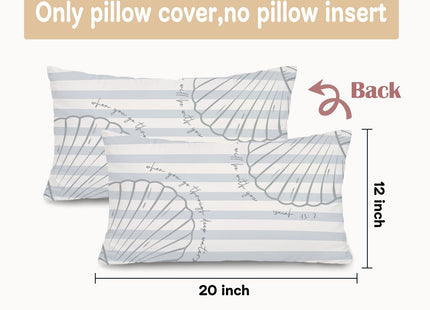 RTXLEZM Seashell Coastal Christian 12x20 Pillow Cover, Beach Room Decor Aesthetic, Isaiah 43:2 Scripture Bible Verse Decorative Throw Pillow Covers Pillowcases for House Home Couch Bed Living Room