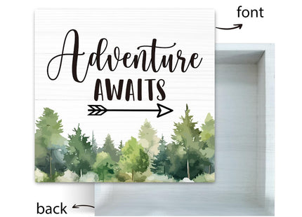 Mountain Camper RV Camping Sign, Forest Home Office Desk Decor 5 X 5 Inch