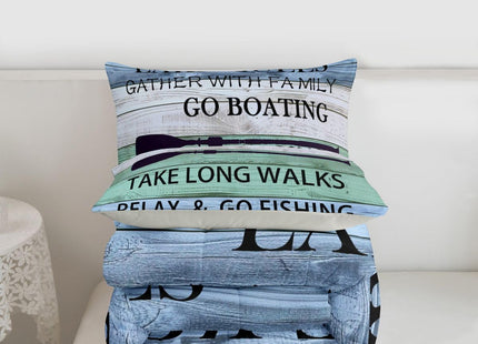 Lake House Comforter Set Twin Gift For Lake Lover,Country Paddle Retro Wood Grain Quilt Retro Rustic Farmhouse Bedding Set For Kids Teens Adult Women, Go Boating Down Comforter Lake Cabin Decor,Teal