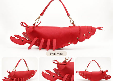 Women Lobster Purse Novelty Bag - Fun Fish Clutch Animal Shaped Handbag
