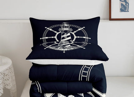 Feelyou Nautical Lighthouse Rudder Comforter Set Queen Size Kids Boys Girls