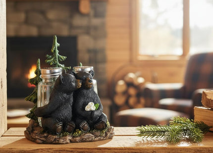 Comfy Hour 5 Inch Bear Salt and Pepper Shaker, Pine Tree, Set of 2