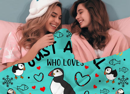OLCT Puffin Blanket Gifts for Women Girls Kids,Puffins Stuff Bird Throw Blankets,Puffins Themed Gift for Puffin Lovers Adult 50"X40"