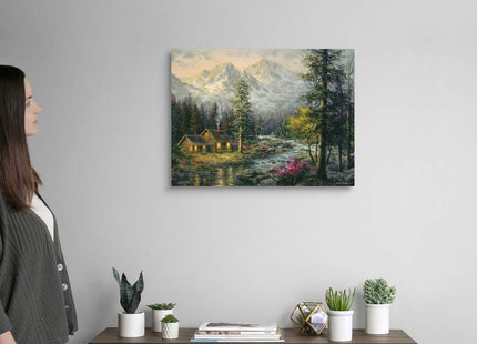 CANVAS ON DEMAND Camper's Cabin Canvas Wall Art Print Contemporary, Home Decor, Nature Artwork, 24" x18in