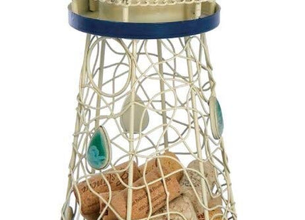 Lighthouse Cork Caddy Cork Holder by Picnic Plus-White 18" Tall Holds Over 80 Corks