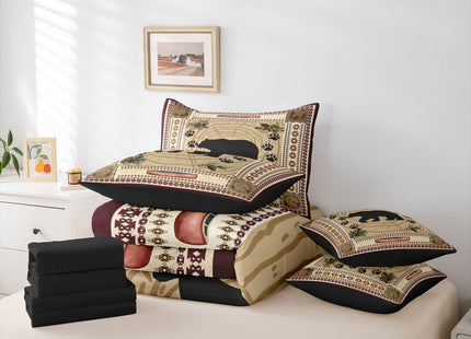 Erosebridal Bear 7 Piece Comforter Set Queen Rustic Cabin Decor Bedding