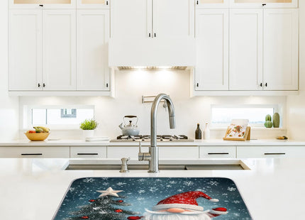 Christmas Dish Drying Mat for Kitchen Counter, Gnome Pine Tree Drying Mats Super Absorbent Microfiber Dishs Pad Coffee Bar Mat Extra Large 18 X 24 Inch