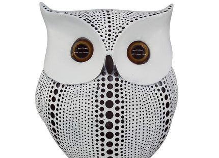 Modern Dots Owl Figurine Small Collectible White Owl Sculpture Decor