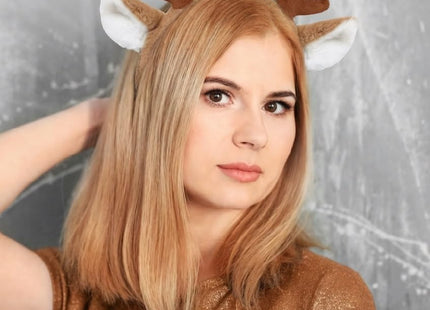 6 Count Deer Antlers Headband Reindeer Antlers Headband Fluffy Deer Ears