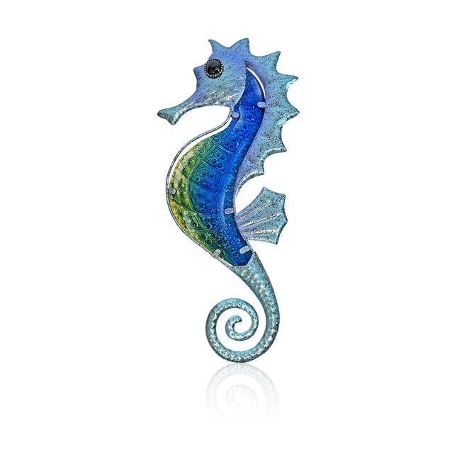 LIFFY Metal Fish Wall Decor Ocean Themed Sea Turtle Fish Seahorse Coastal Wall Sculpture, Nautical Outdoor Decor For Garden, Fence, Patio, Pool,Beach,Bathroom (3 Pcs)