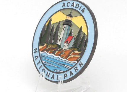 Stunning Black Nickel US | Canada National Park Fridge Magnet for Nature Enthusiasts, Gift,Destination (National Parks), Collectible Souvenirs, National Parks Gifts (Acadia)