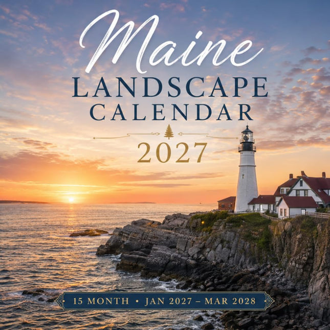Maine Landscape Calendar 2027: 15-Month Planner | Coastal Scenery, Lighthouses & Nature Photography Organizer