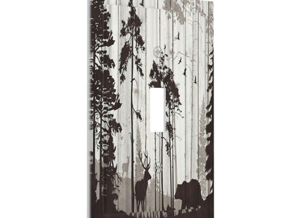 Wpshijia Light Switch Cover Rustic Deer Hunting Forest Woodland 1 Gang Wall Plate Cover Country Single Toggle Outlet Covers Decorative Switchplate Electrical Faceplate for Farmhouse Home Decor