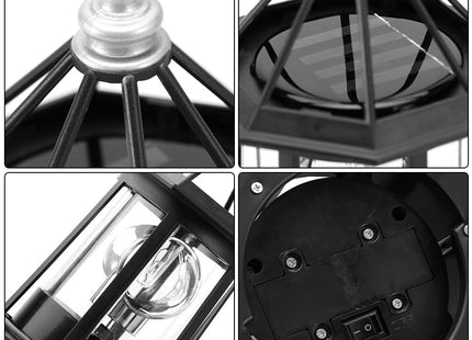 Solar Lighthouse Outdoor Decor, Rotating LED Waterproof Garden Light