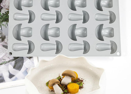 mostsom Silicone Mushroom Molds Nonstick Baking Pan Silicone Molds for Chocolate, Candy, Jelly, Ice Cube, Muffin (Mushroom N_11.92x7x0.88inch)
