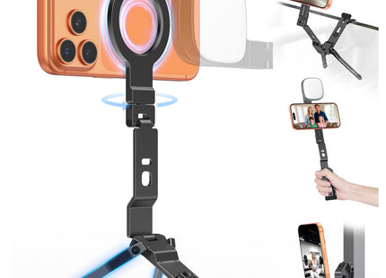 OMOTON TP03 [Ultra-Slim] 360° Rotating for MagSafe Tripod Stand with Hook