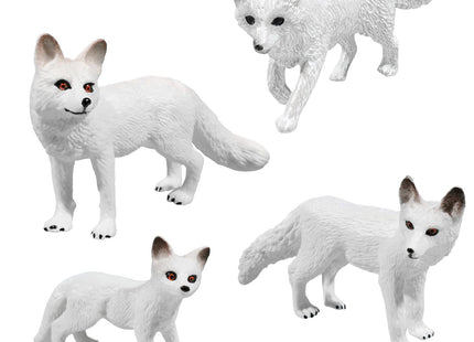 Bbiamsleep 4 Pieces Artic Fox Figurine White Fox Animal Figurines