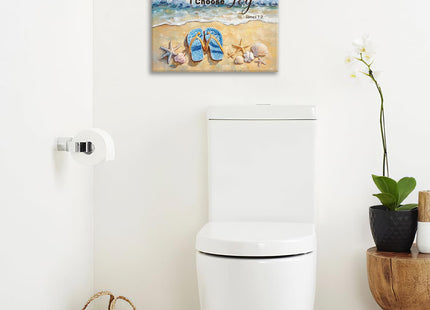 Trulave Blue Beach Ocean Pictures Wall Art Christian Seashell Decor 16x12