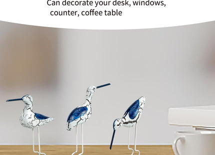 EVINIS 3Pcs Wooden Coastal Decor, Bird Figurines Nautical Decor for Home,Table,Balcony,Garden, Beach Outdoor Decor