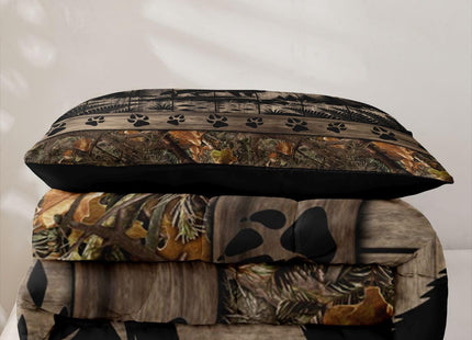 Feelyou Farmhouse Wolf Kids Comforter Set Twin Size Camo Woodland Hunting Bedding Set Rustic Cabin Duvet Quilt for Kids Boys Girls Bedroom Wildlife Animal Decor Microfiber Ultra Soft Breathable