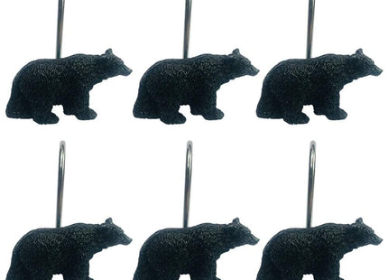 Twofishes Black Bear Lodge Shower Curtain Hooks Set of 12 Black Bear Lodge Shower Curtain Rins Set of 12