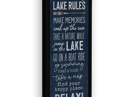 Personalized Lake Rules Canvas Wall Art Custom Family Lake House Print