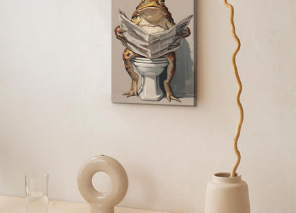 Funny Otter Brushing Teeth Bathroom Wall Art Print - Black and White Otter Canvas Poster Picture - Modern Animal Bathroom Wall Decor 8x10 Framed
