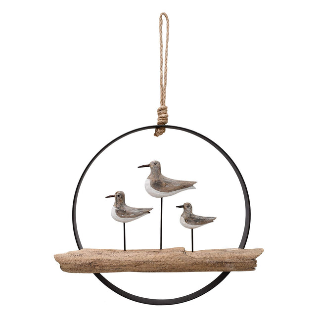 Nautical Wood Wall Decoration Rustic Wood Hanging Circle Ocean Home Decor