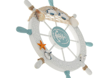 Wooden Ship Wheel Wall Decor 11" Nautical Beach Coastal Ocean Home Bathroom