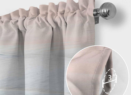 Chucoco Summer Ocean Valance Curtain for Window,Coastal Beach Sea Waves Rod Pocket Kitchen Valances Blue Khaki Gradient Short Curtain Windows Treatment Drape for Bathroom/Living Room/Bedroom/Cafe