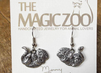 The Magic Zoo Pewter Sea Otter Dangle Earrings