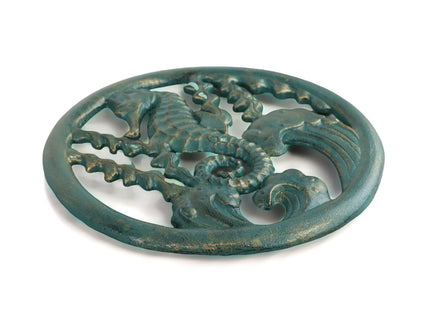 HomeHand Coastal Seahorse Cast Iron Trivet for Hot Dishes, Pots and Pans