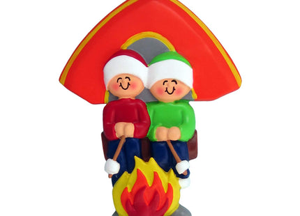 Personalized Our First Christmas Ornament 2026, Camping Couple Campfire