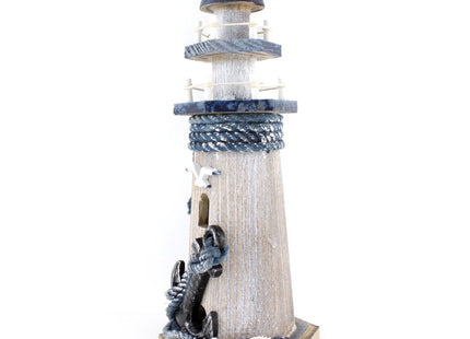 Chaomian Home Ornaments Anchor Wooden Lighthouse 10.6" High Nautical Themed Rooms Lighthouse