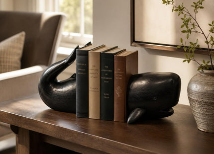 Comfy Hour 13.2 Inch Whale Bookends, Nautical Decor, Set of 2